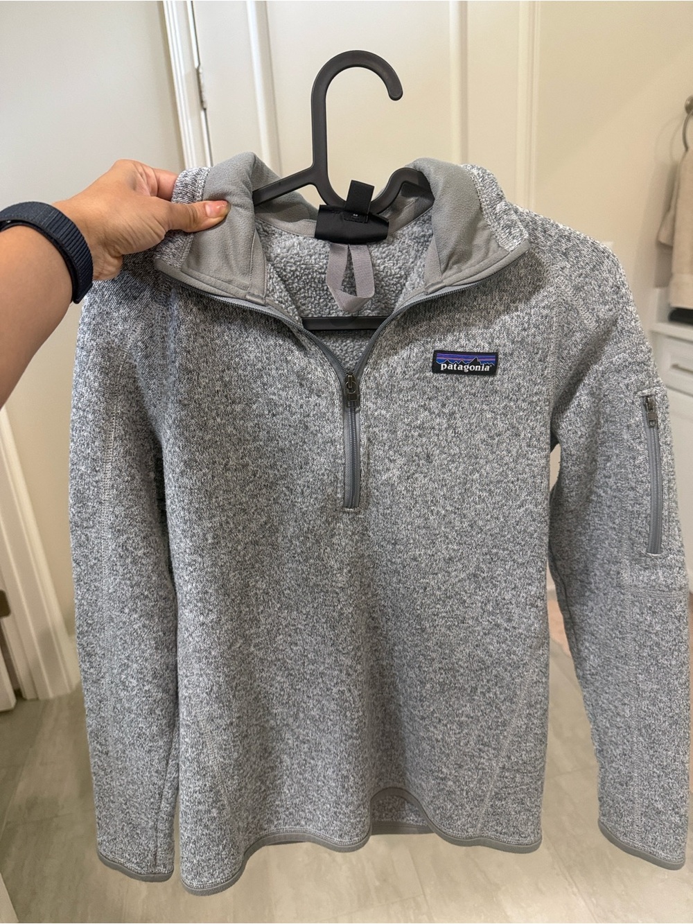 Patagonia Light Gray Heather Quarter-Zip Fleece Pullover - Picture 4 of 4
